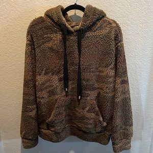Army print Teddy bear pullover sweatshirt
